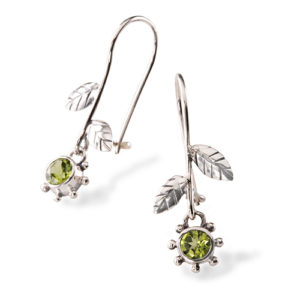 Örhänge blomma silver Anna Örnberg peridot