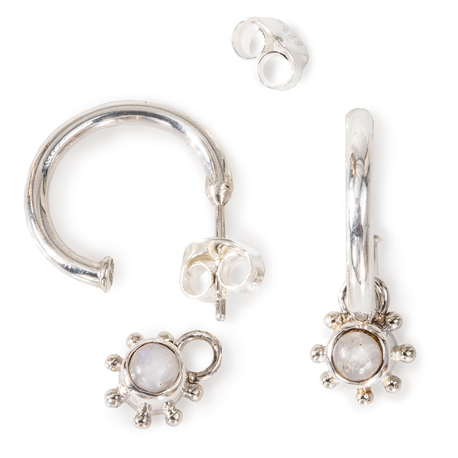 MINIPINI BLOMMA örringar månsten