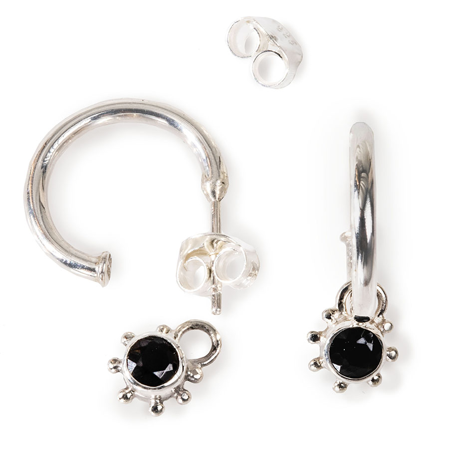 MINIPINI BLOMMA örringar onyx