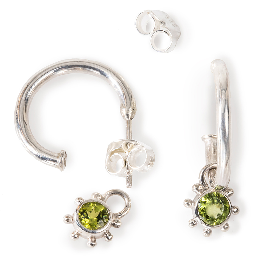 MINIPINI BLOMMA örringar peridot